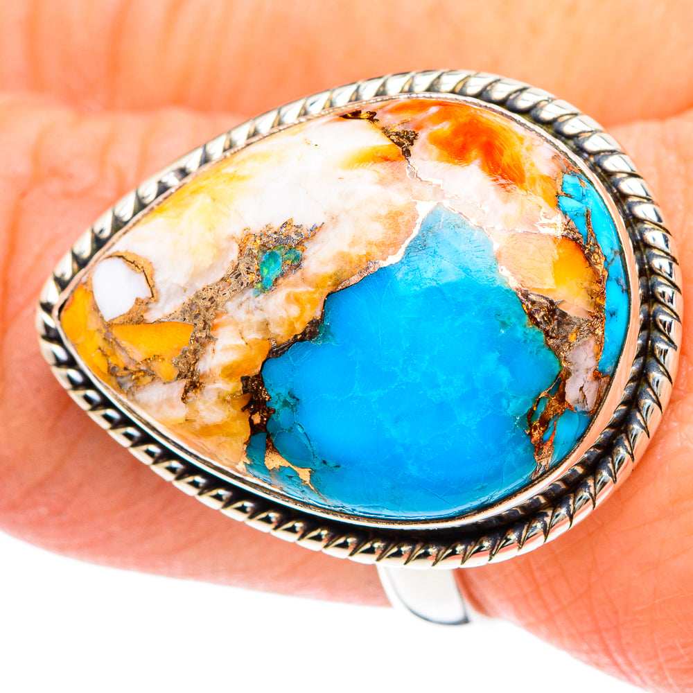 Spiny Oyster Turquoise Rings handcrafted by Ana Silver Co - RING93263