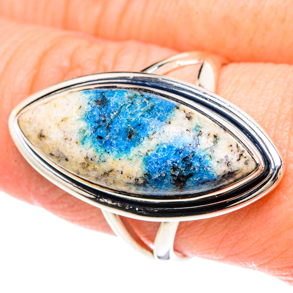 K2 Blue Azurite Rings handcrafted by Ana Silver Co - RING93265