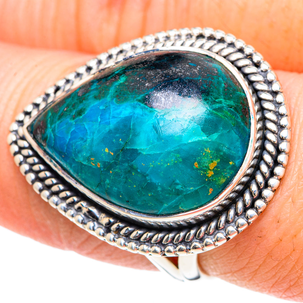 Chrysocolla Rings handcrafted by Ana Silver Co - RING93266