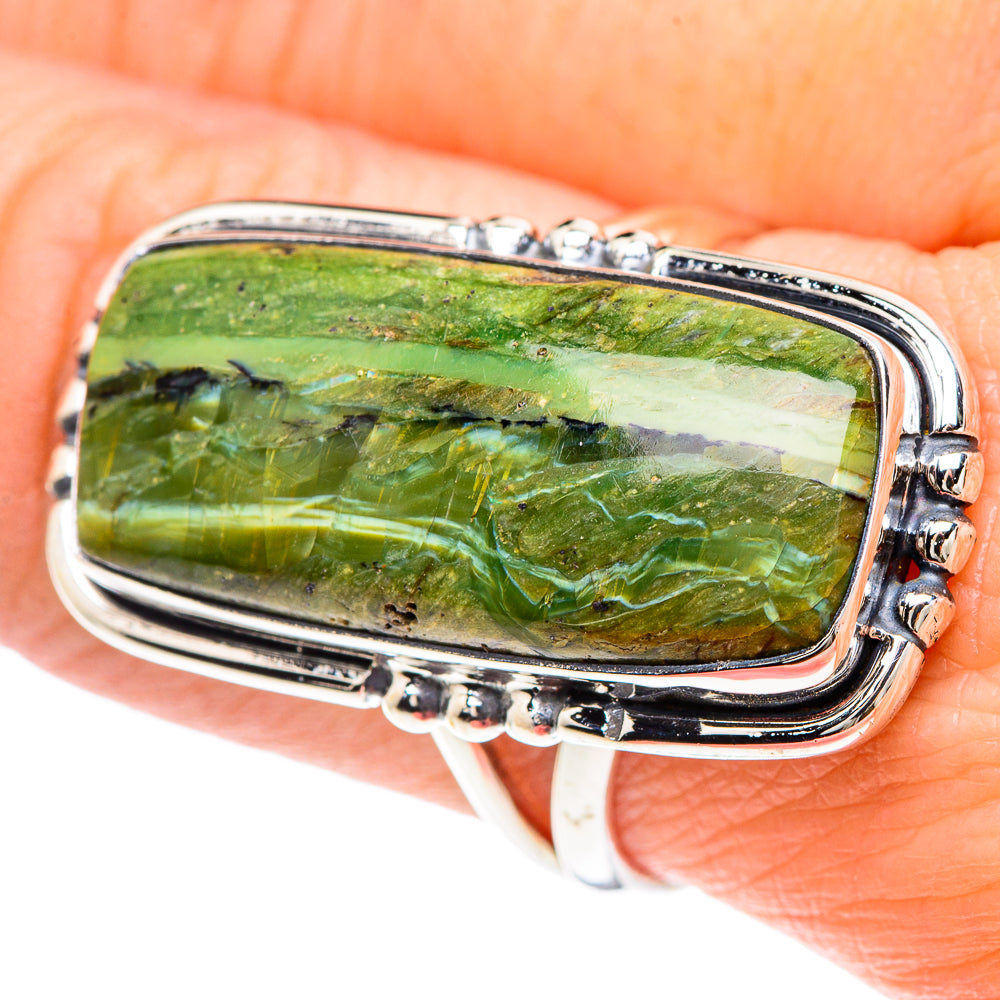 Serpentine Stone Rings handcrafted by Ana Silver Co - RING93289