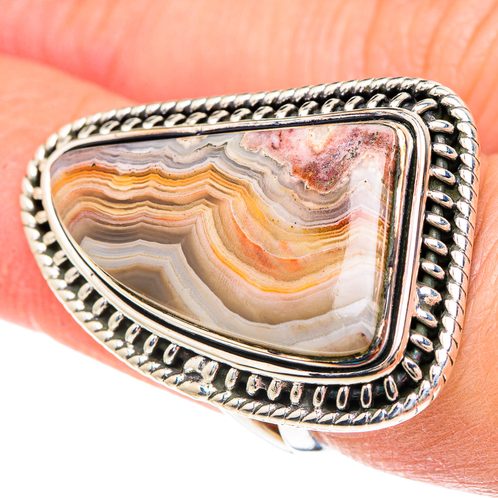 Laguna Lace Agate Rings handcrafted by Ana Silver Co - RING93307
