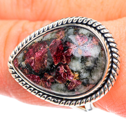Russian Eudialyte Rings handcrafted by Ana Silver Co - RING93317