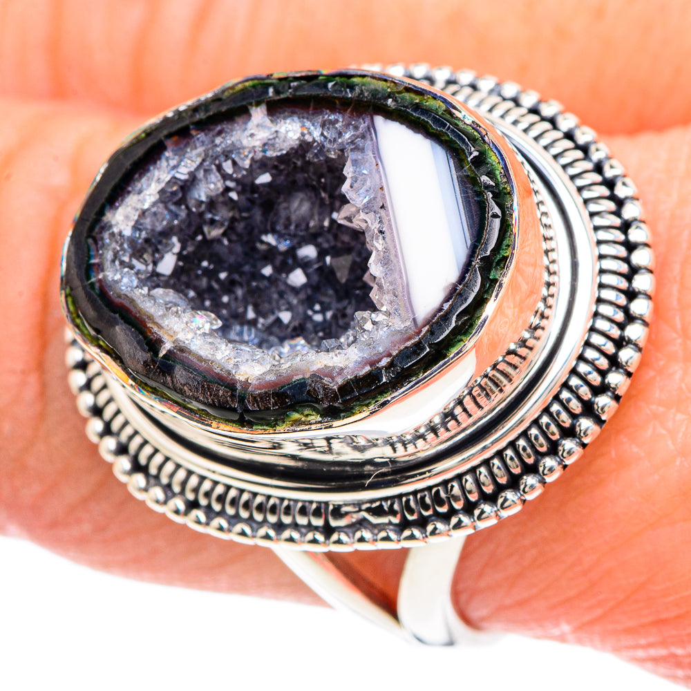 Coconut Geode Slice Rings handcrafted by Ana Silver Co - RING93319