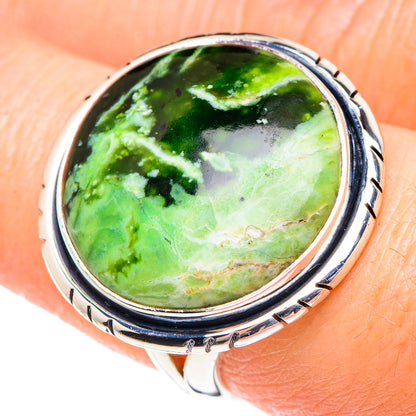 Australian Green Opal Rings handcrafted by Ana Silver Co - RING93323