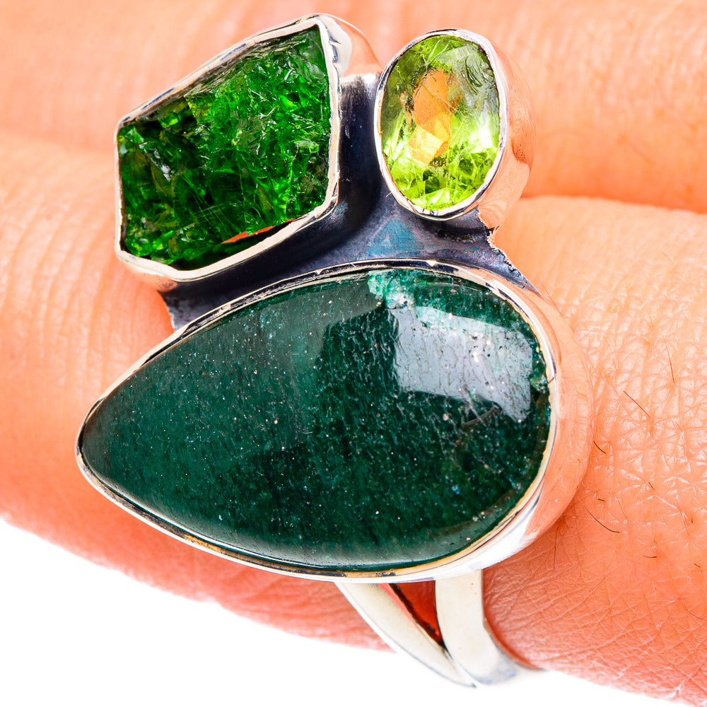 Green Aventurine Rings handcrafted by Ana Silver Co - RING93324