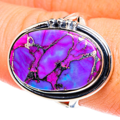 Purple Copper Composite Turquoise Rings handcrafted by Ana Silver Co - RING93333