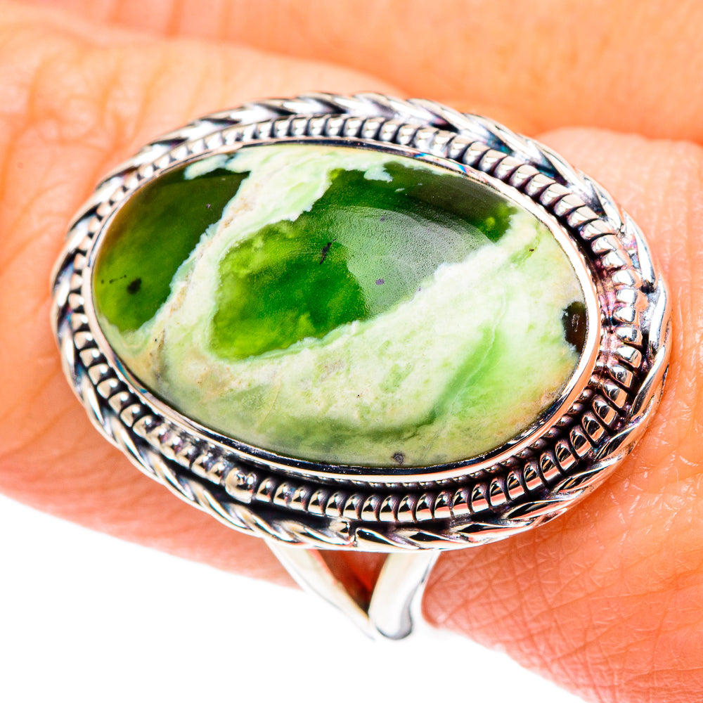 Australian Green Opal Rings handcrafted by Ana Silver Co - RING93345