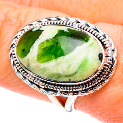 Australian Green Opal Rings handcrafted by Ana Silver Co - RING93345