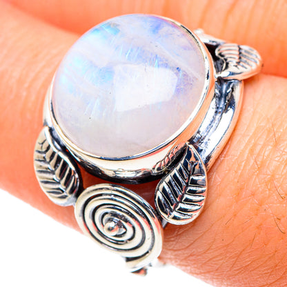 Rainbow Moonstone Rings handcrafted by Ana Silver Co - RING93357