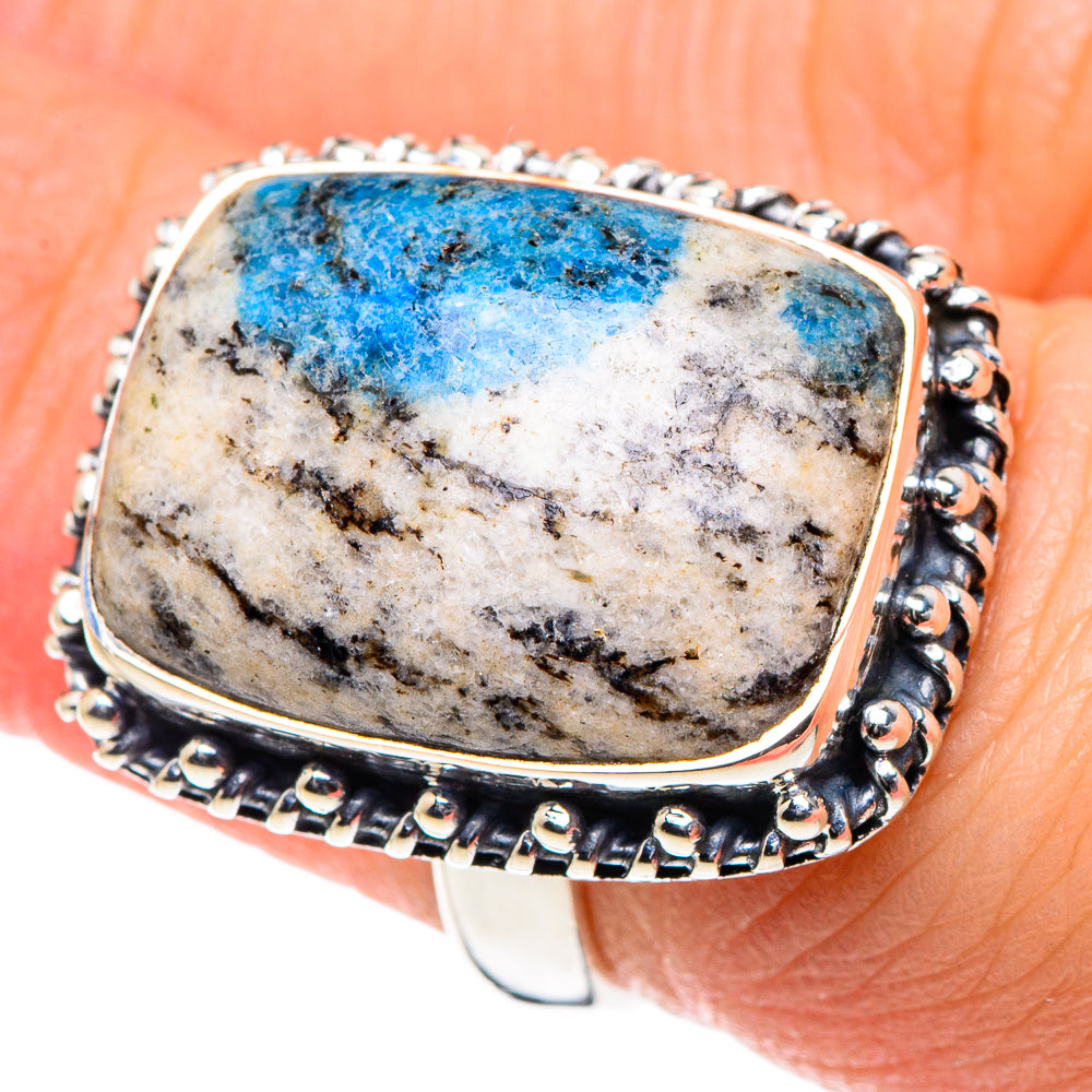 K2 Blue Azurite Rings handcrafted by Ana Silver Co - RING93359