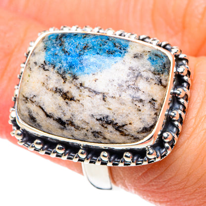 K2 Blue Azurite Rings handcrafted by Ana Silver Co - RING93359