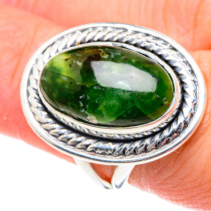 Australian Green Opal Rings handcrafted by Ana Silver Co - RING93363