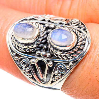 Rainbow Moonstone Rings handcrafted by Ana Silver Co - RING93374