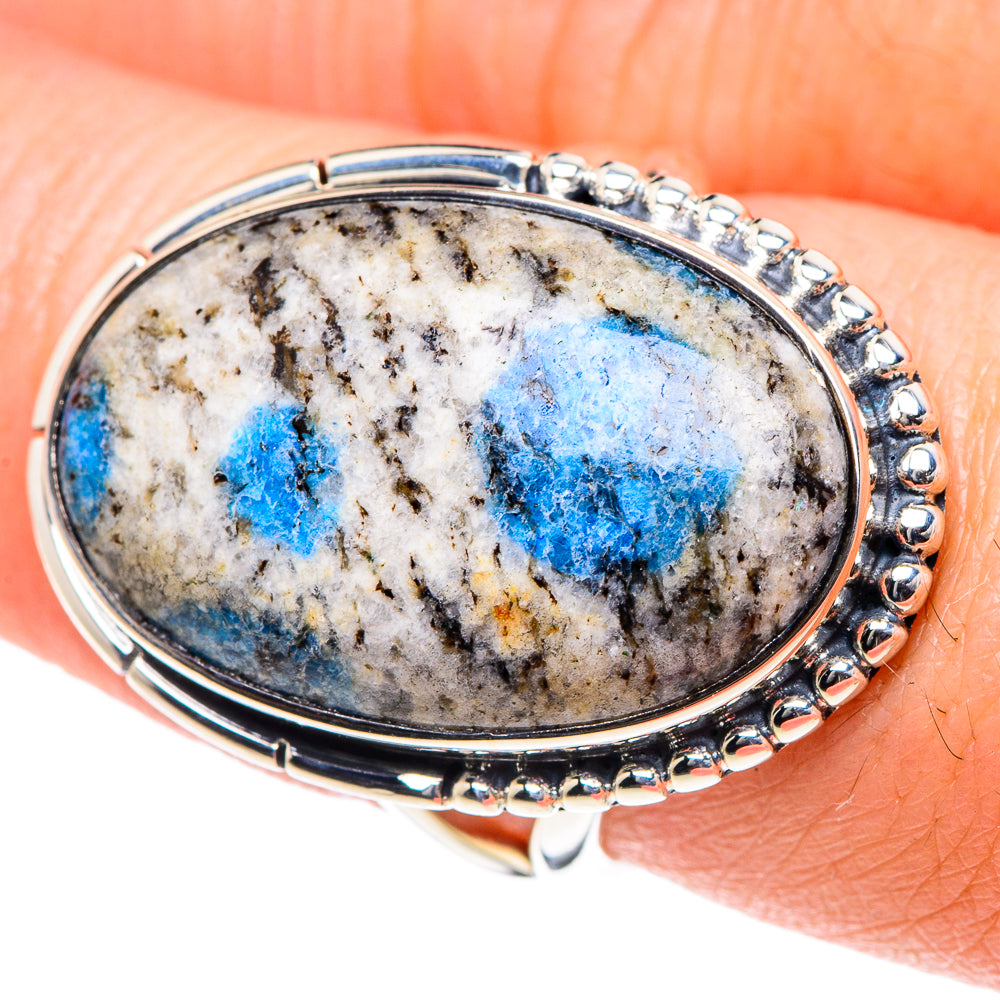 K2 Blue Azurite Rings handcrafted by Ana Silver Co - RING93377