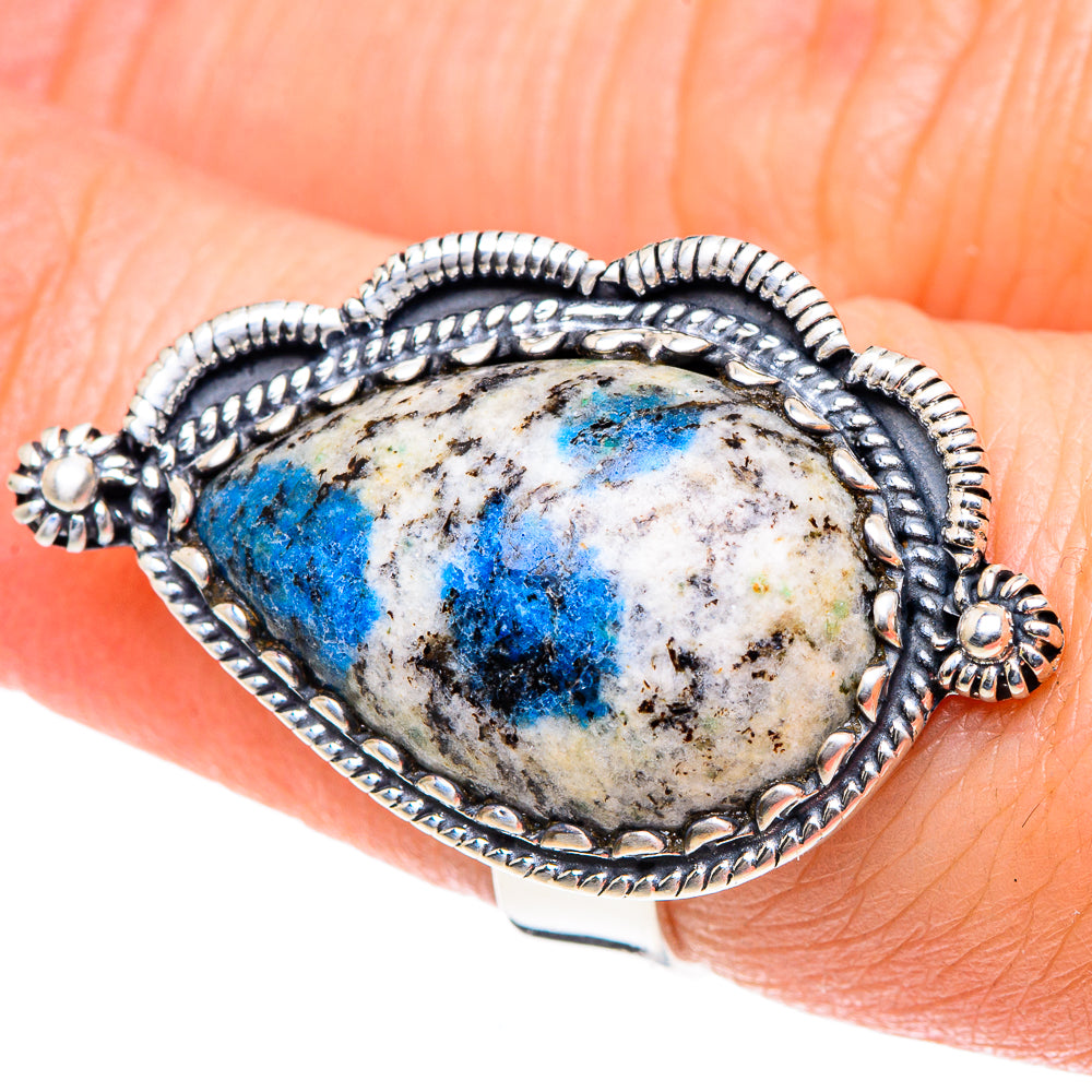 K2 Blue Azurite Rings handcrafted by Ana Silver Co - RING93380