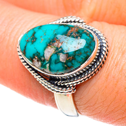 Tibetan Turquoise Rings handcrafted by Ana Silver Co - RING93383