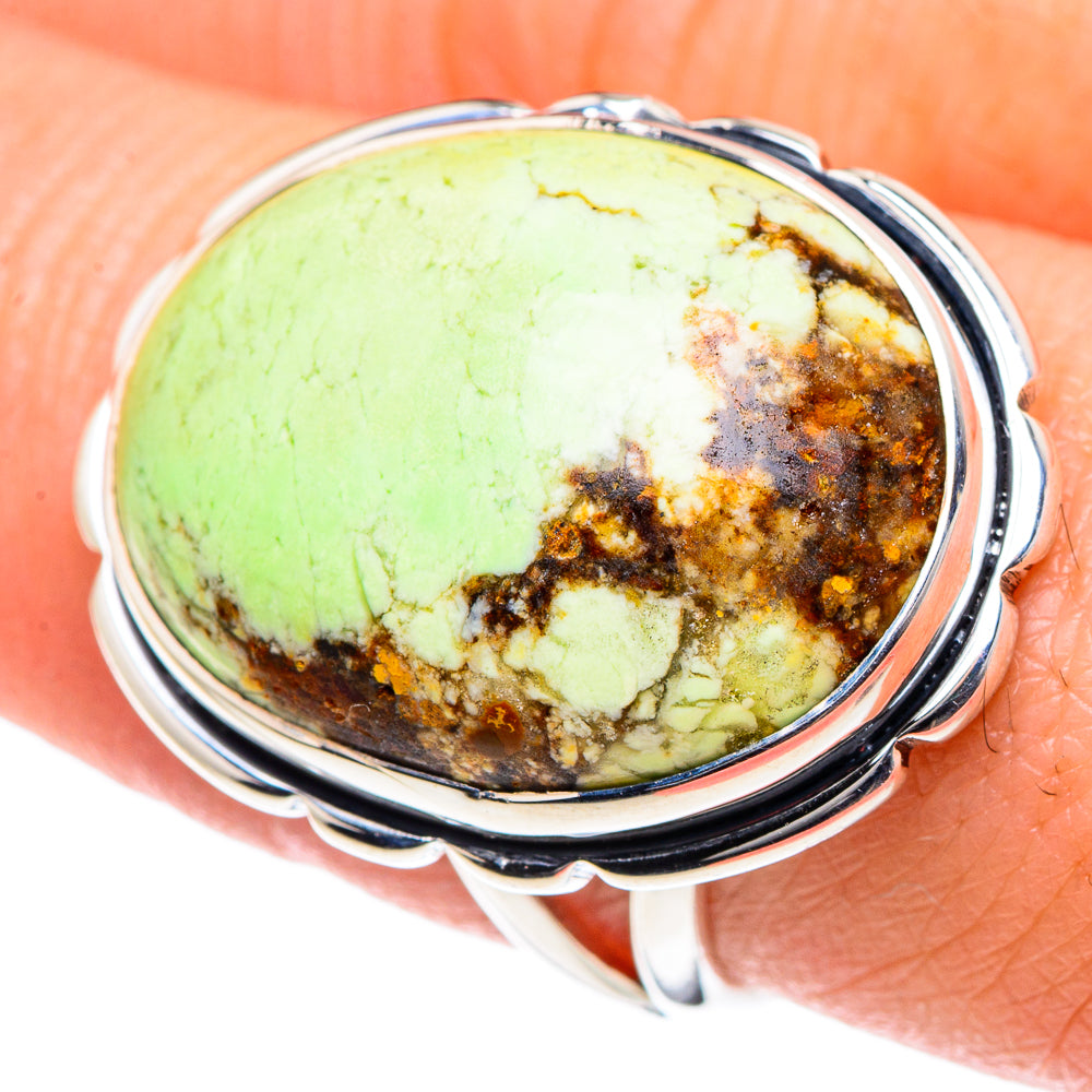 Lemon Chrysoprase Rings handcrafted by Ana Silver Co - RING93386