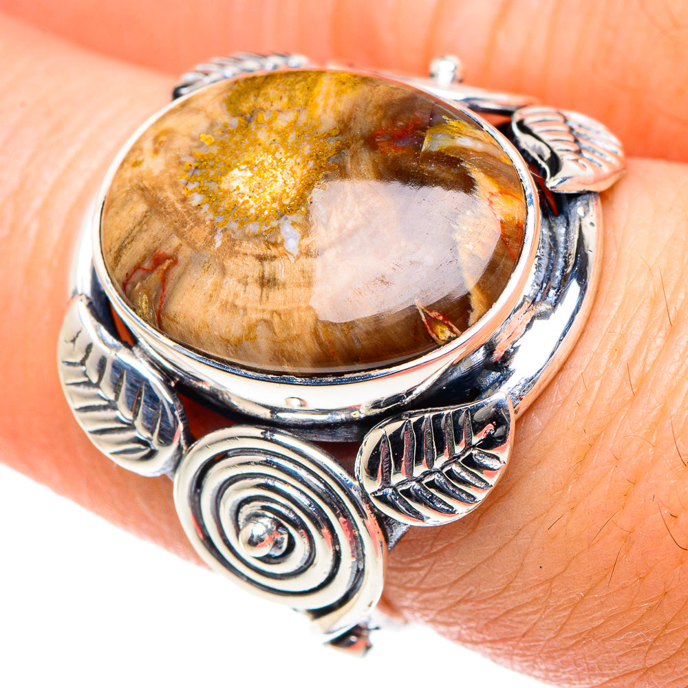 Petrified Wood Jasper Rings handcrafted by Ana Silver Co - RING93389
