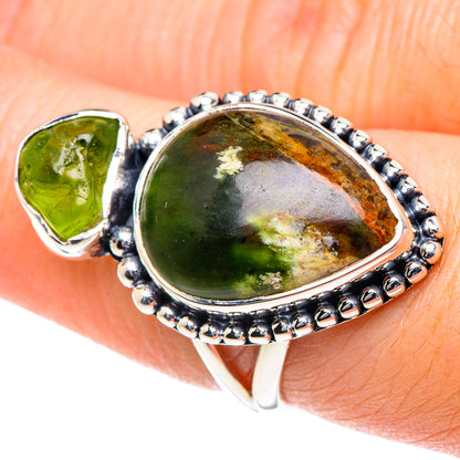 Australian Green Opal Rings handcrafted by Ana Silver Co - RING93406
