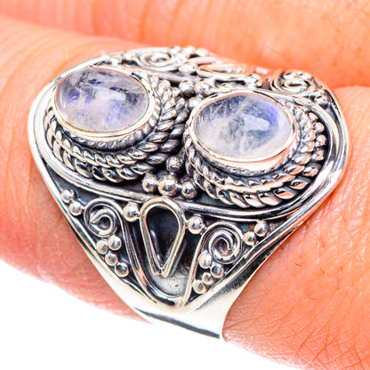 Rainbow Moonstone Rings handcrafted by Ana Silver Co - RING93410