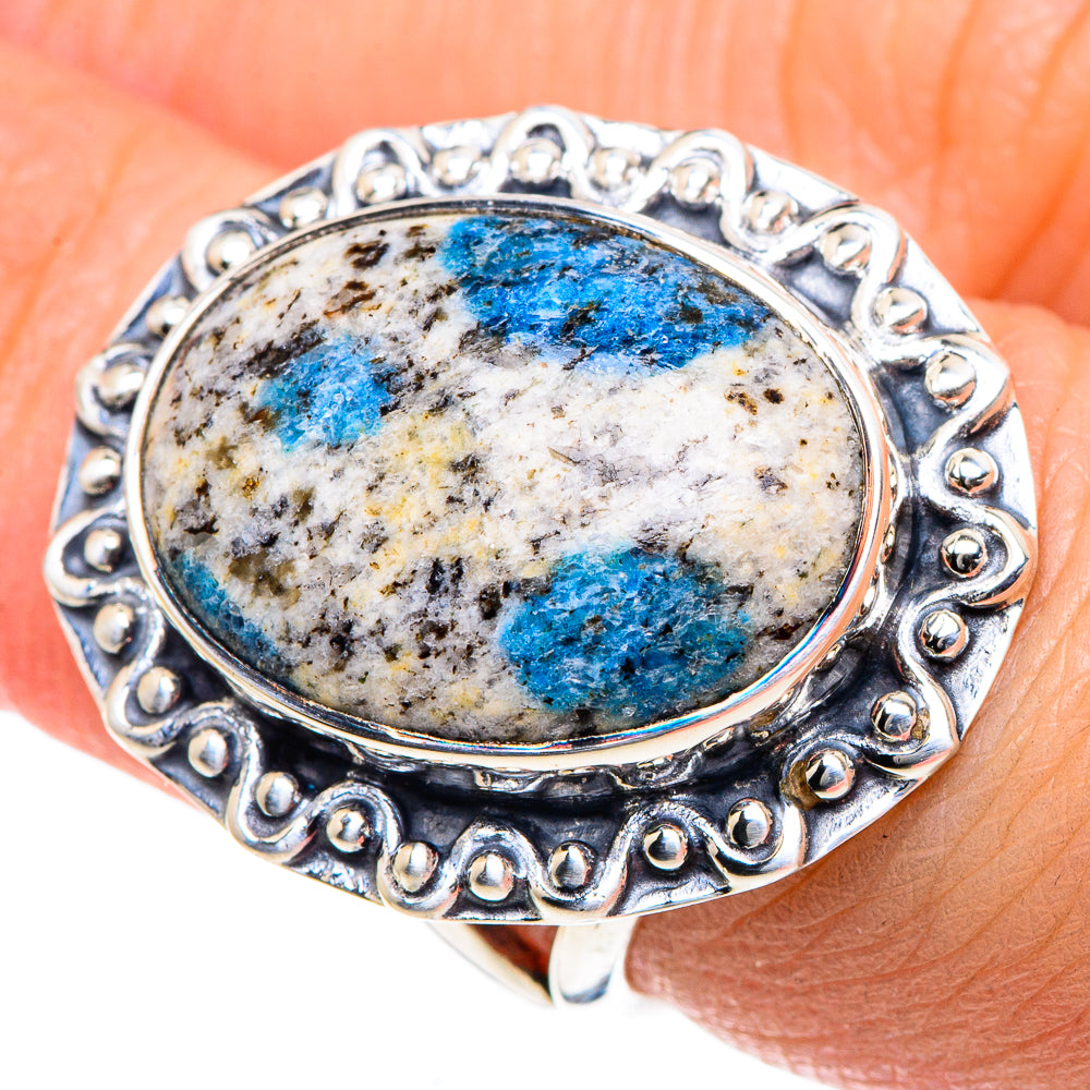 K2 Blue Azurite Rings handcrafted by Ana Silver Co - RING93432