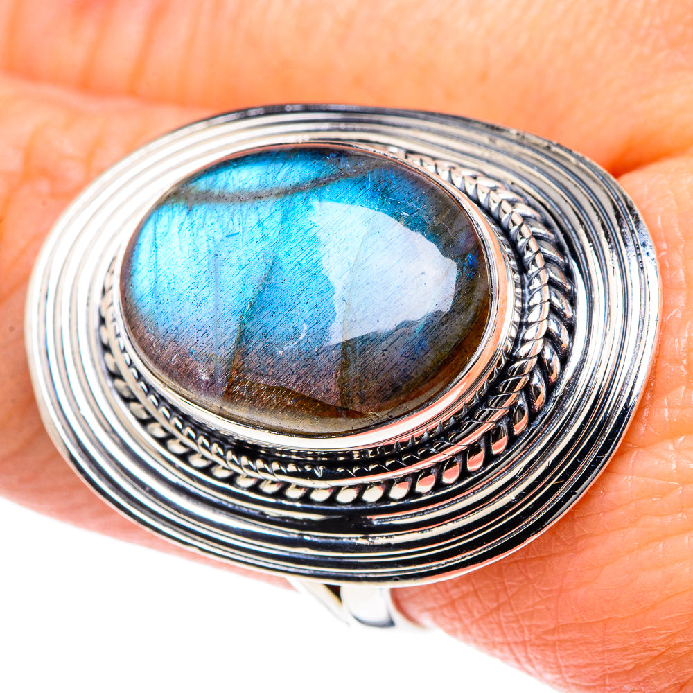 Labradorite Rings handcrafted by Ana Silver Co - RING93440