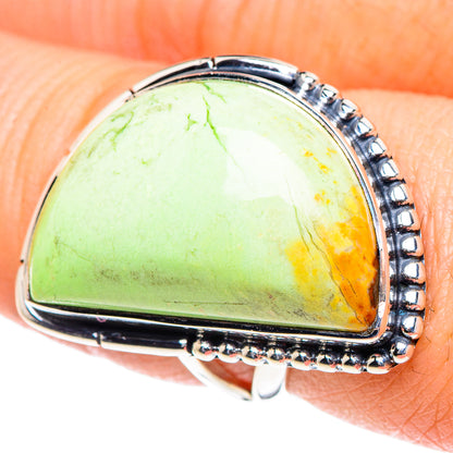 Lemon Chrysoprase Rings handcrafted by Ana Silver Co - RING93442
