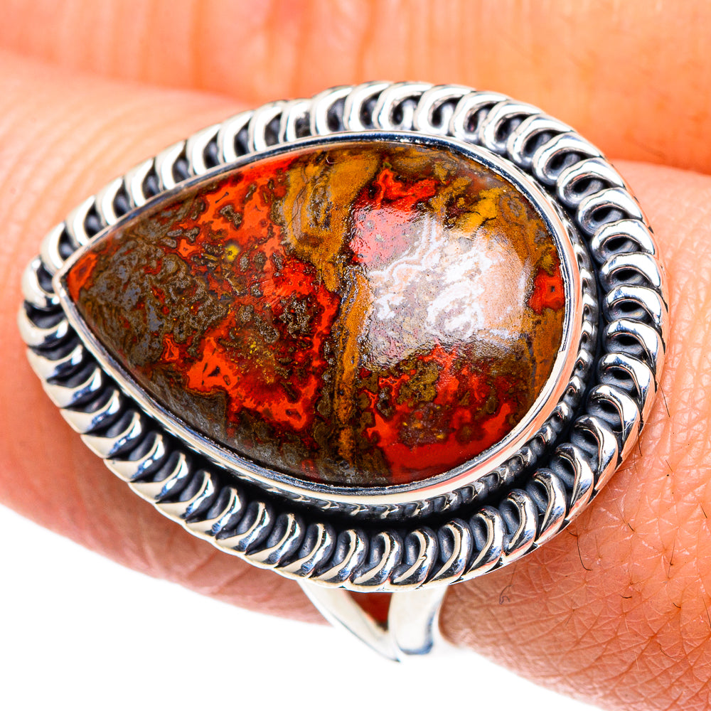 Morocco Agate Rings handcrafted by Ana Silver Co - RING93451