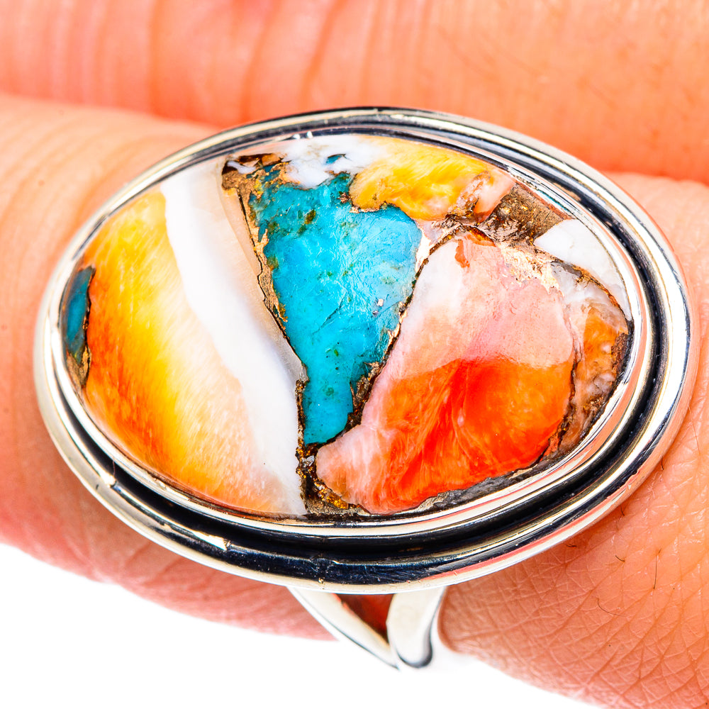 Spiny Oyster Turquoise Rings handcrafted by Ana Silver Co - RING93470
