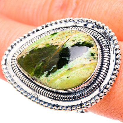 Australian Green Opal Rings handcrafted by Ana Silver Co - RING93481