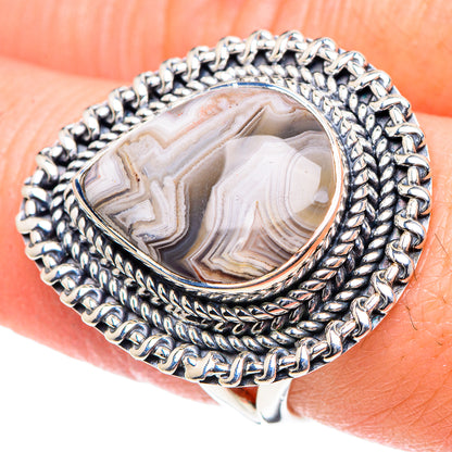 Laguna Lace Agate Rings handcrafted by Ana Silver Co - RING93502