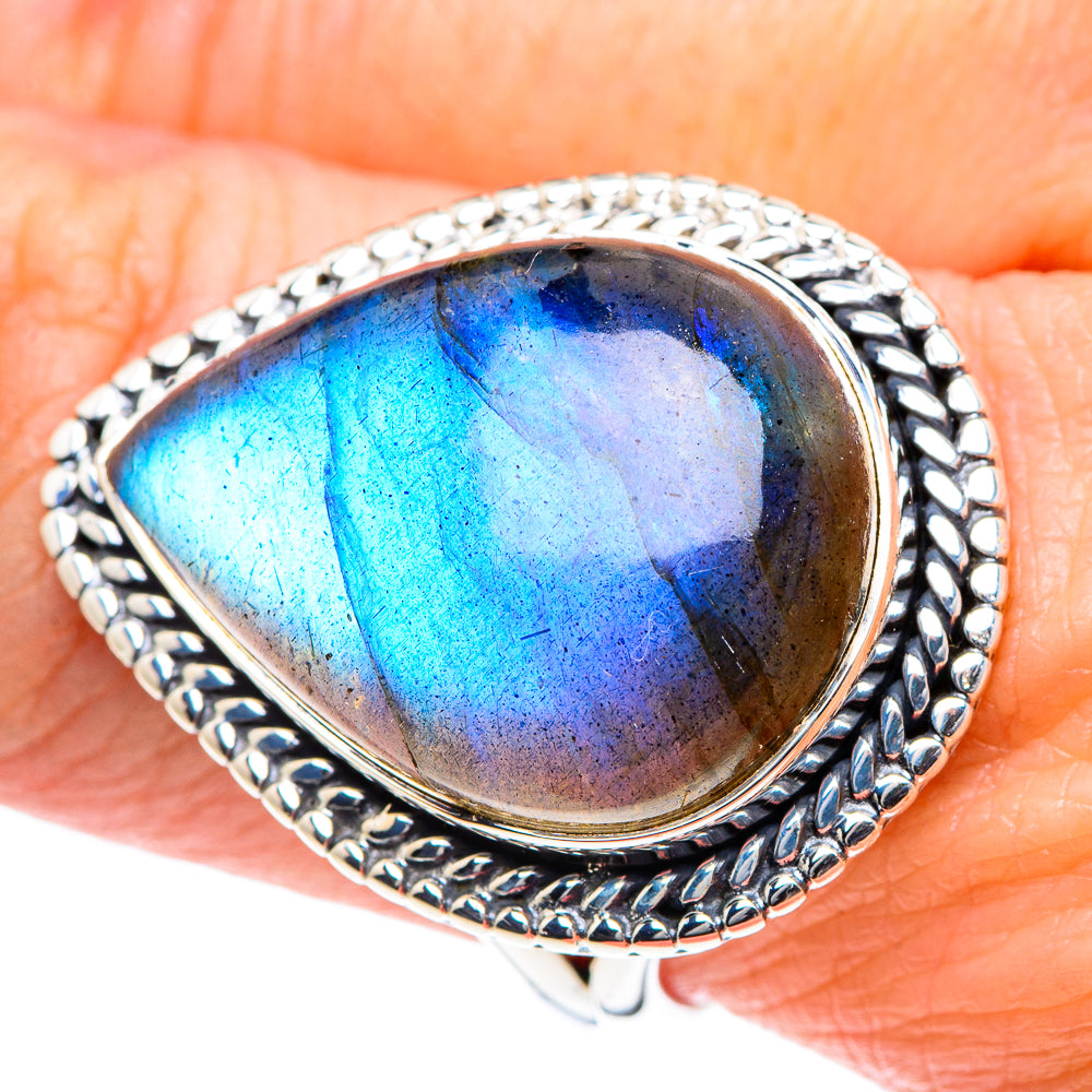 Labradorite Rings handcrafted by Ana Silver Co - RING93511