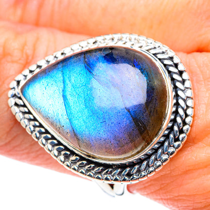 Labradorite Rings handcrafted by Ana Silver Co - RING93511
