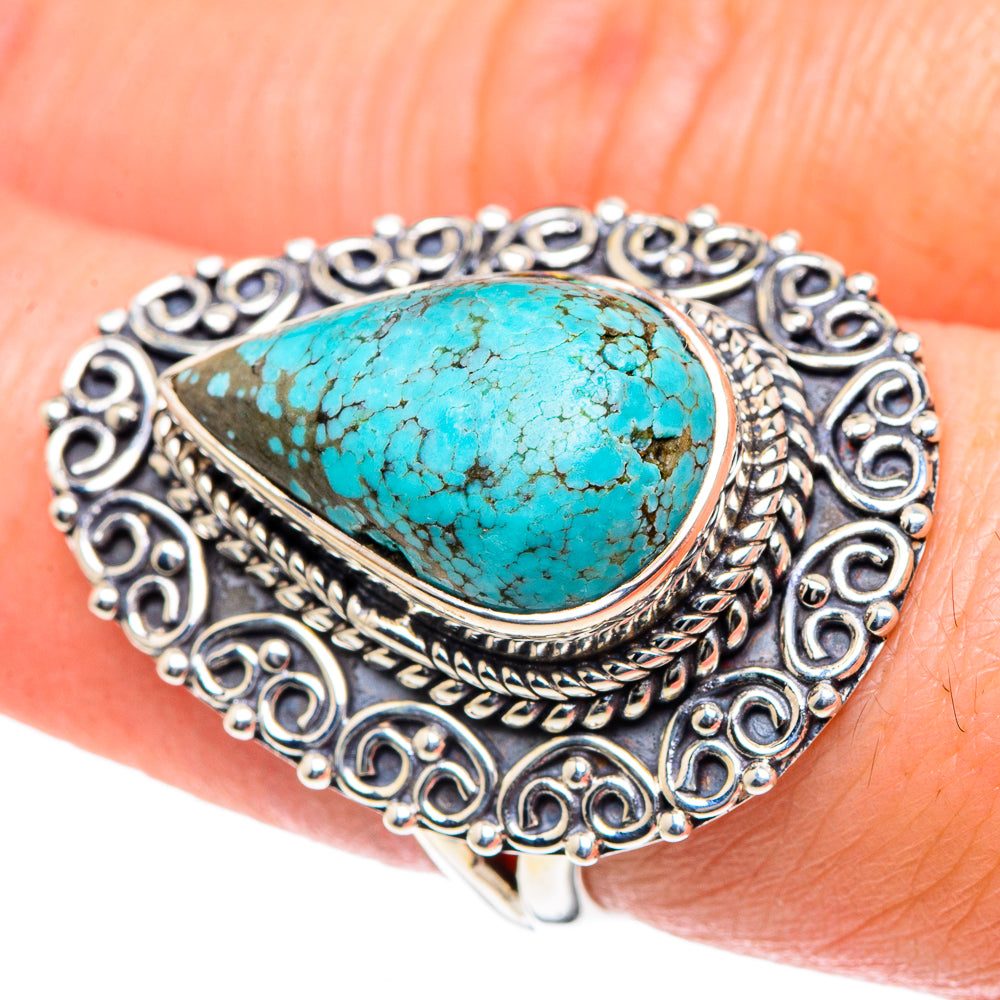 Tibetan Turquoise Rings handcrafted by Ana Silver Co - RING93512