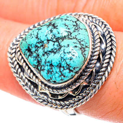 Tibetan Turquoise Rings handcrafted by Ana Silver Co - RING93513