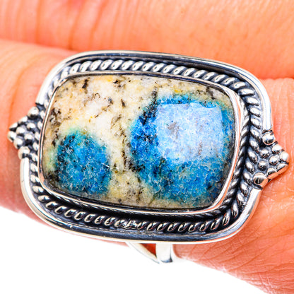 K2 Blue Azurite Rings handcrafted by Ana Silver Co - RING93514