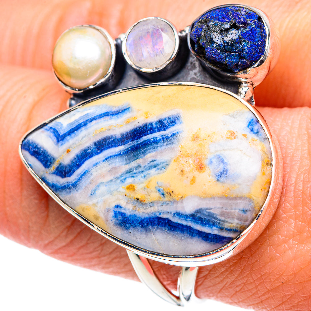 Blue Scheelite Rings handcrafted by Ana Silver Co - RING93515