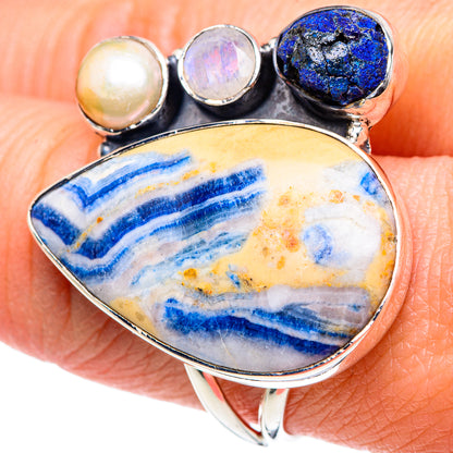 Blue Scheelite Rings handcrafted by Ana Silver Co - RING93515
