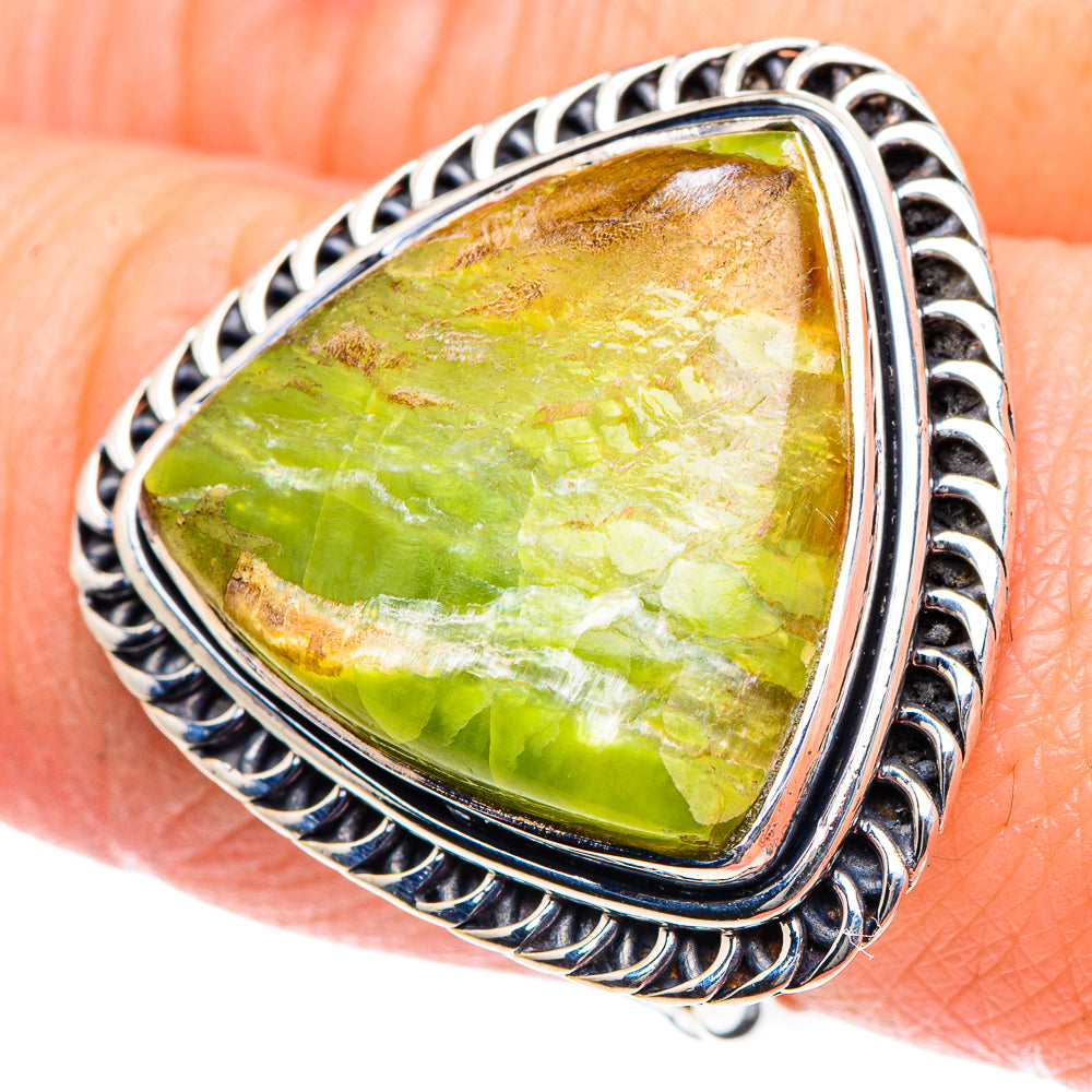 Australian Green Opal Rings handcrafted by Ana Silver Co - RING93518