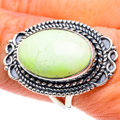 Lemon Chrysoprase Rings handcrafted by Ana Silver Co - RING93521