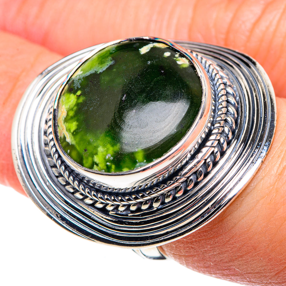 Australian Green Opal Rings handcrafted by Ana Silver Co - RING93522