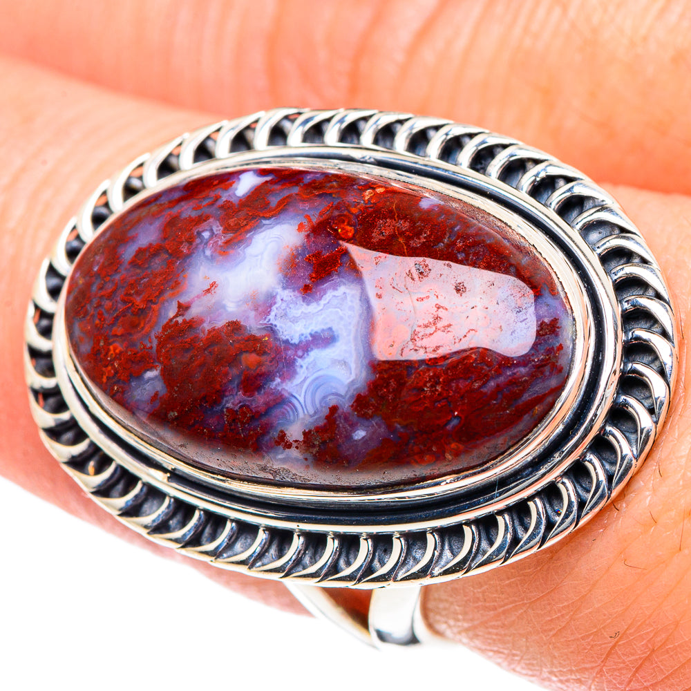 Plume Agate Rings handcrafted by Ana Silver Co - RING93526