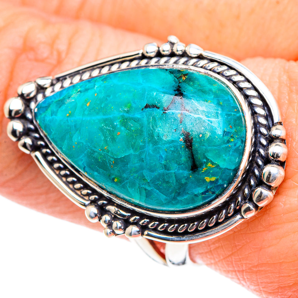 Chrysocolla Rings handcrafted by Ana Silver Co - RING93538