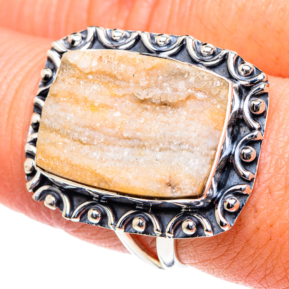 Desert Druzy Rings handcrafted by Ana Silver Co - RING93559