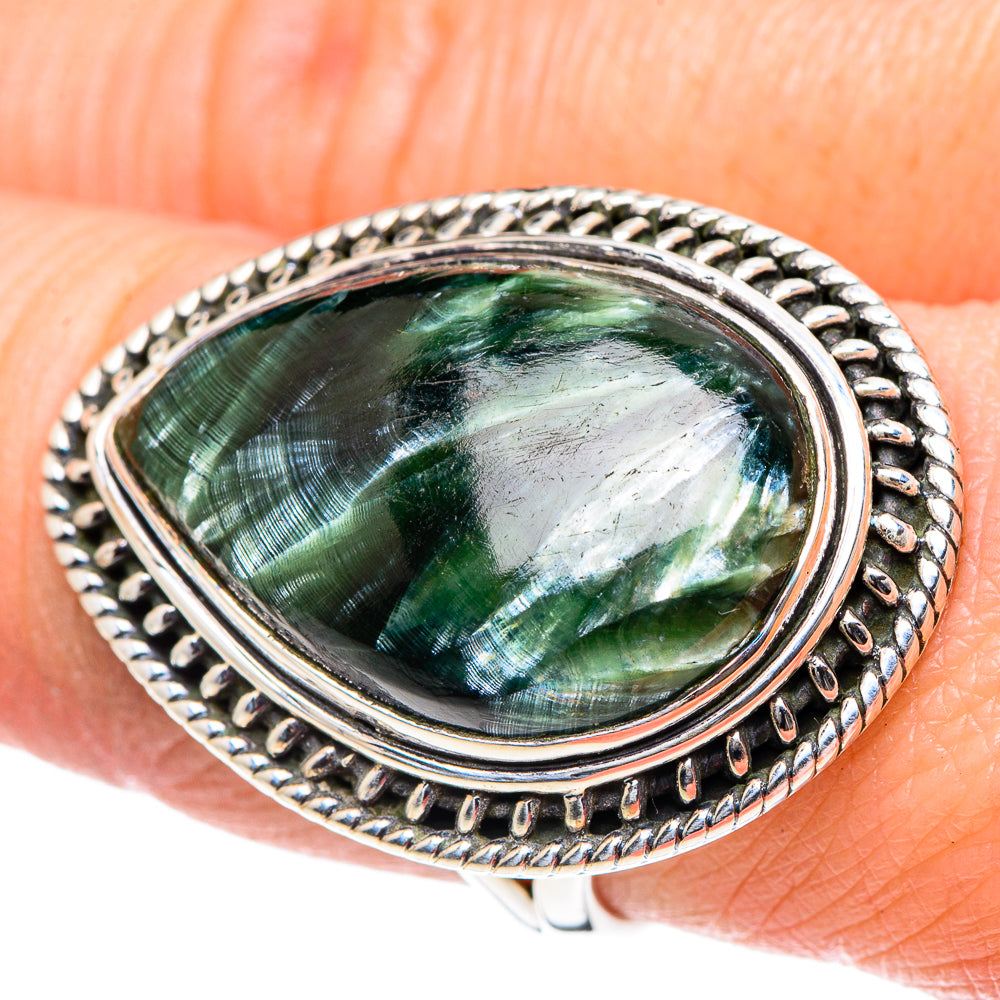 Seraphinite Rings handcrafted by Ana Silver Co - RING93568