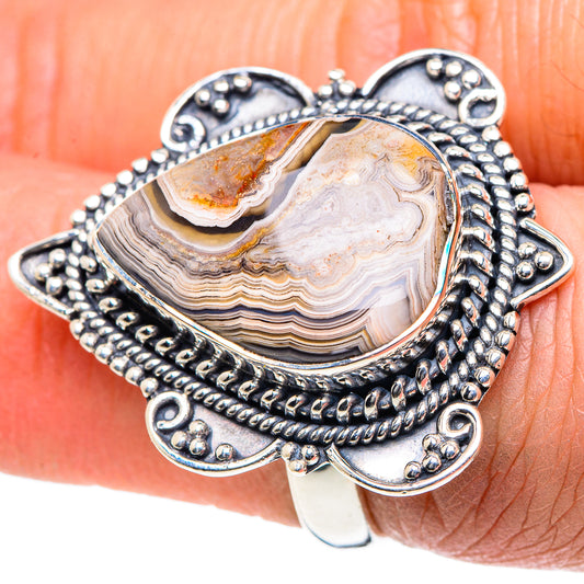 Laguna Lace Agate Rings handcrafted by Ana Silver Co - RING93571