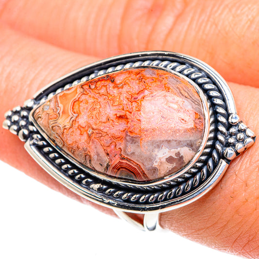 Crazy Lace Agate Rings handcrafted by Ana Silver Co - RING93575