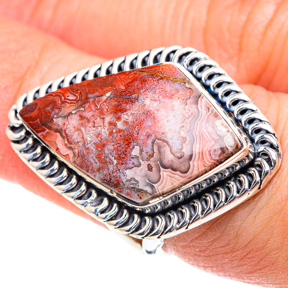 Crazy Lace Agate Rings handcrafted by Ana Silver Co - RING93576
