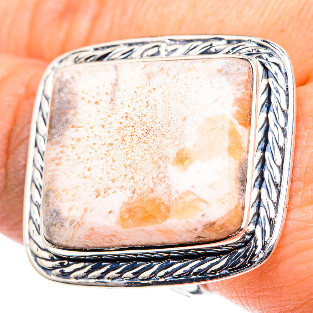 Scolecite Rings handcrafted by Ana Silver Co - RING93613