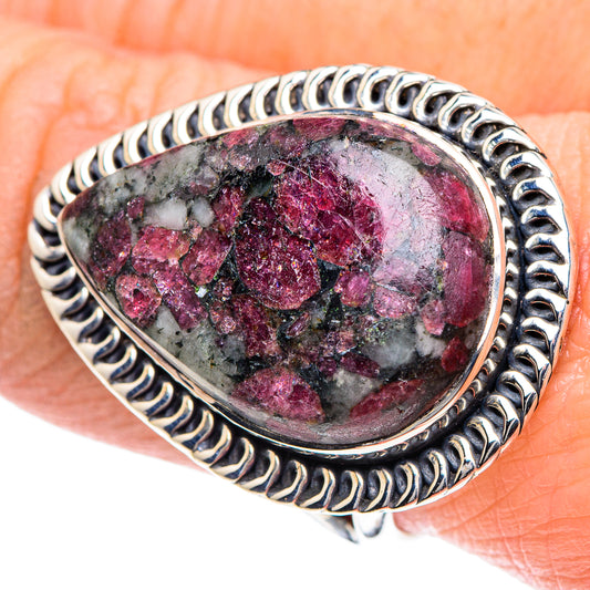 Russian Eudialyte Rings handcrafted by Ana Silver Co - RING93618